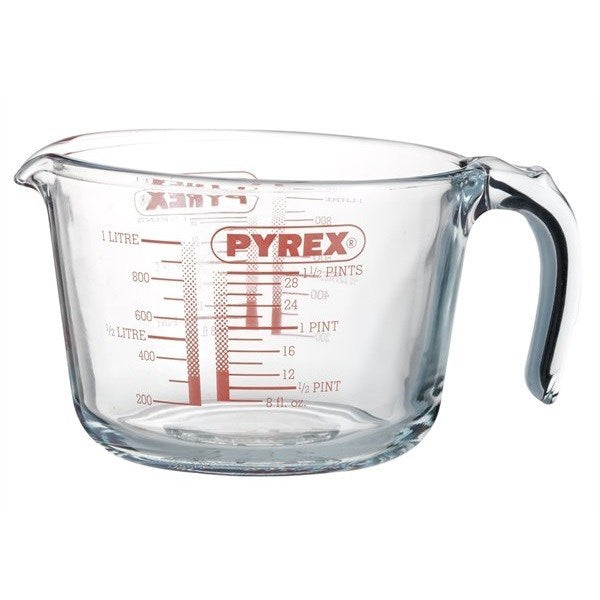 Pyrex målekande af ovnfast, glas 1 L.